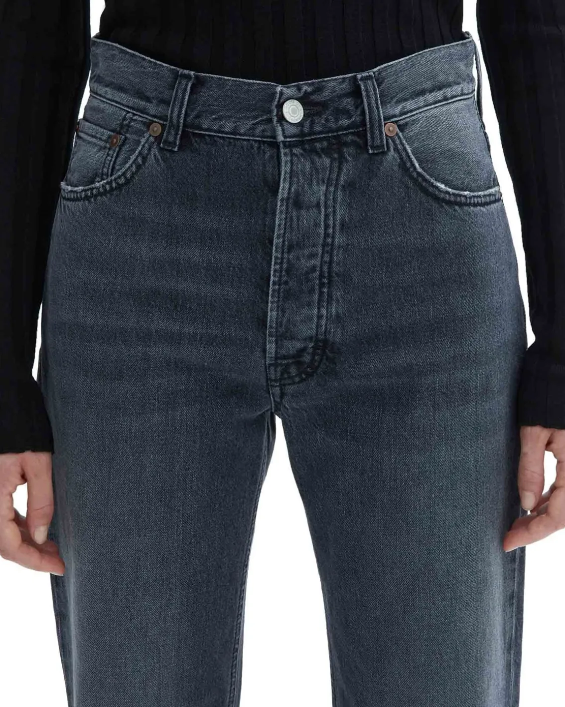 House of Dagmar Straight Leg Denim Dark Grey