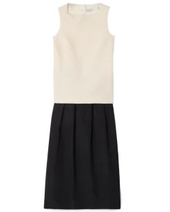 House of Dagmar Two Tone Dress Cream White Black