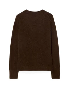 House of Dagmar V-Neck Alpaca Knit Tobacco Brown