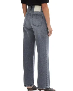 House of Dagmar Wide Leg Denim Light Grey