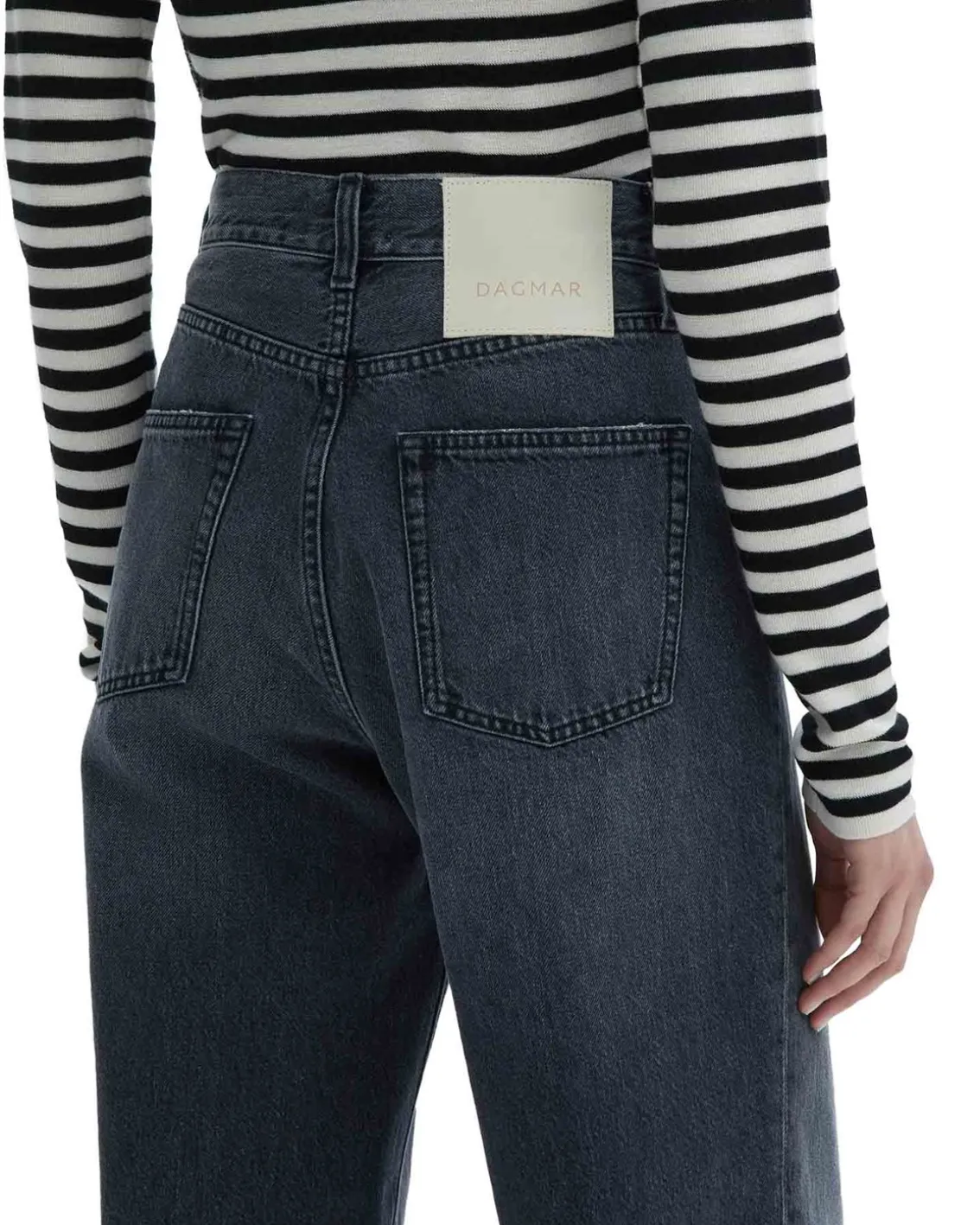 House of Dagmar Wide Leg Denim Dark Grey