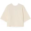 House of Dagmar Woven Bouclé T-Shirt Cream White