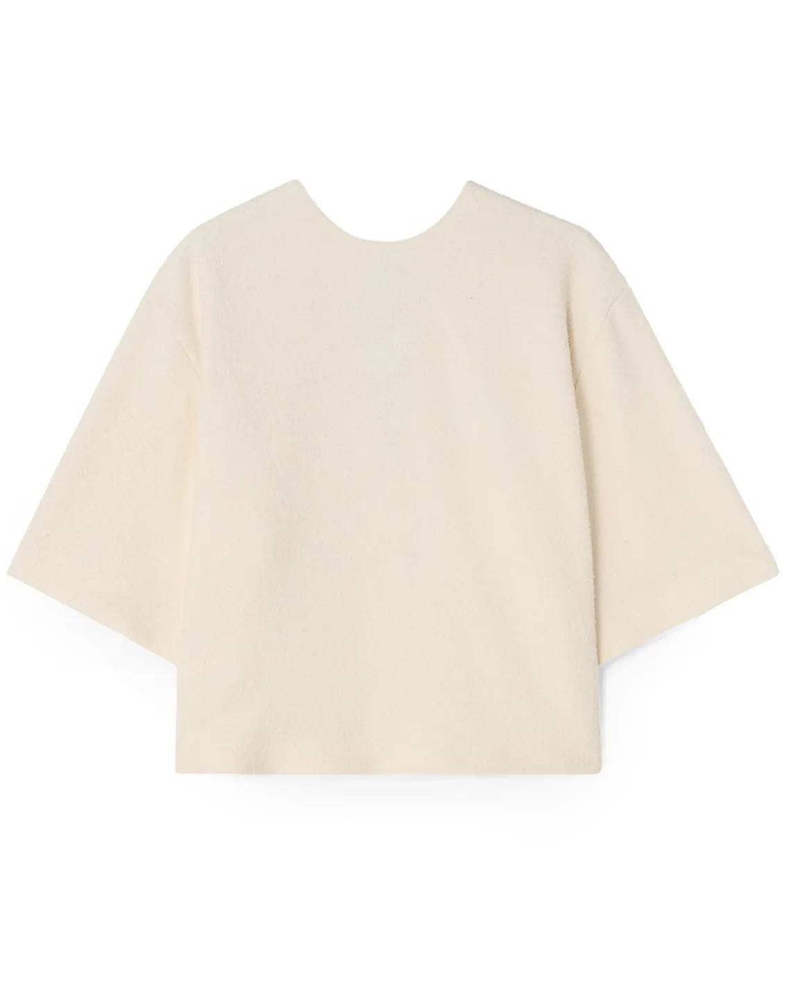 House of Dagmar Woven Bouclé T-Shirt Cream White