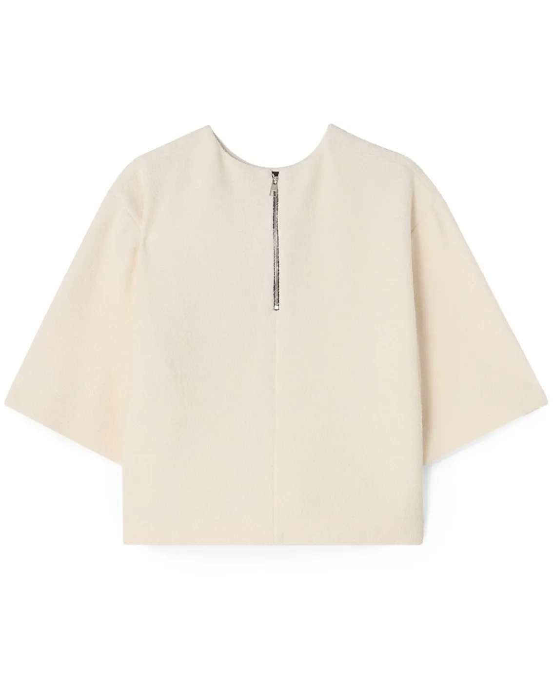 House of Dagmar Woven Bouclé T-Shirt Cream White