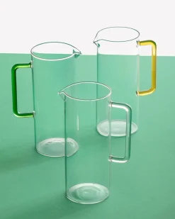 Ichendorf Jug With Green Handle Clear