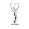 Ichendorf Optical Stemmed Glass Pink Flower Clear