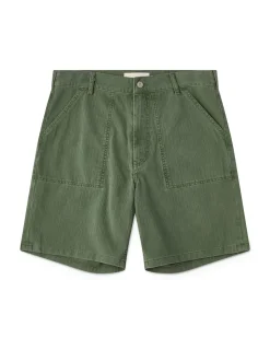 Jeanerica Gm011 Genua Worker Chino Shorts Chevron Green