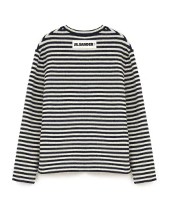 Jil Sander+ Boiled Wool Crew Neck Sweater Marinière