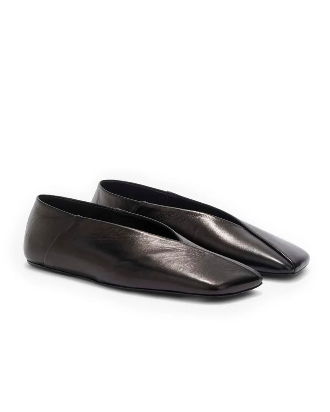 Jil Sander Leather Ballerinas Black