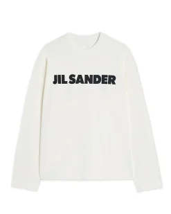 Jil Sander Logo Long Sleeve T-Shirt W Porcelain