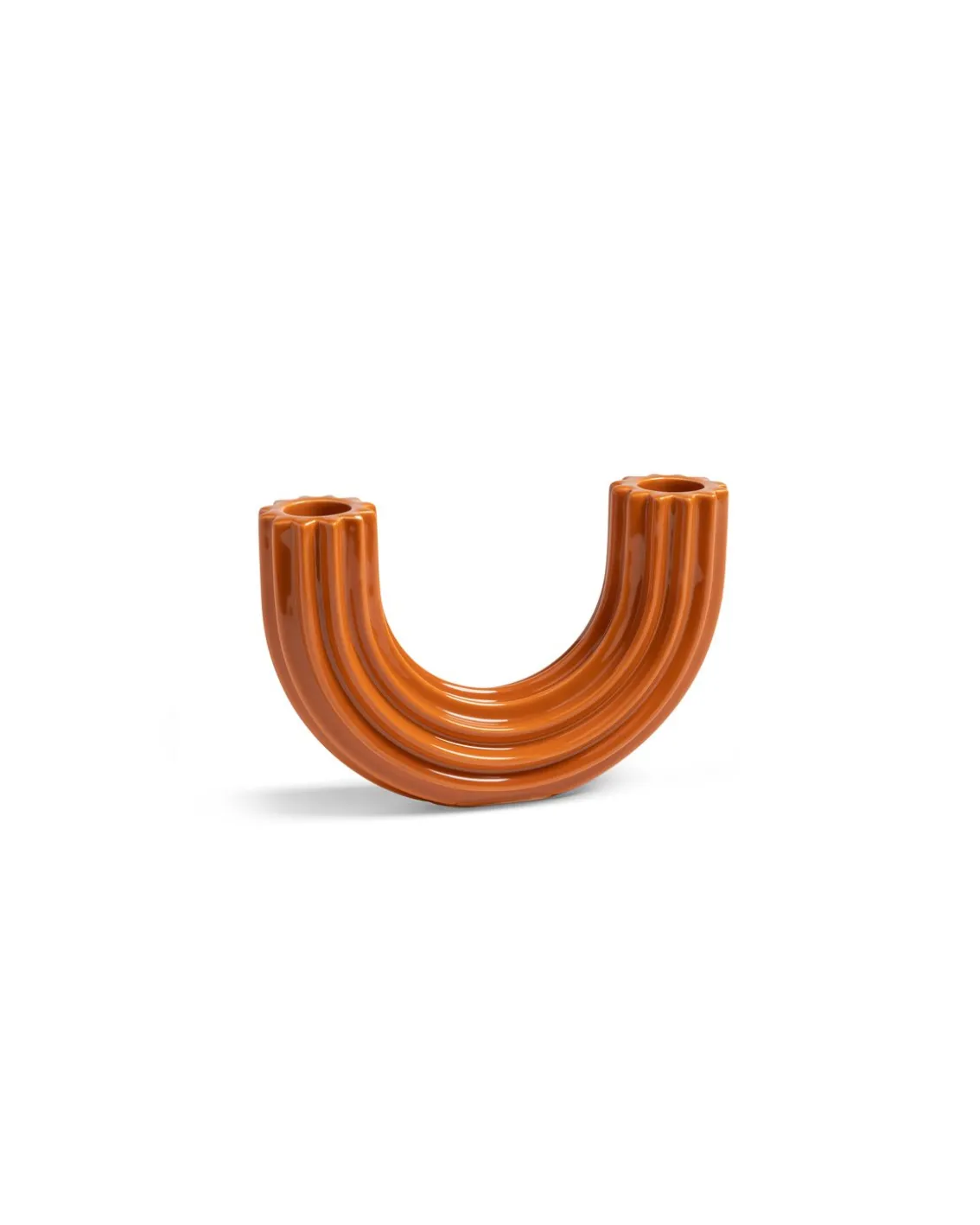 &Klevering Churros Double Candle Holder Brown