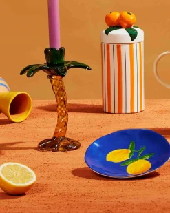 &Klevering Lemon Plate Set Of 4 Multicolor