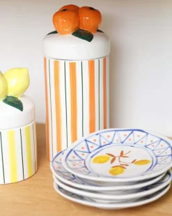 &Klevering Moroccan Lemon Plate Set Of 4 Multicolor