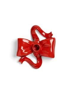 &Klevering Ribbon Candle Holder Red
