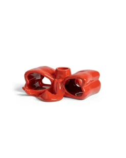 &Klevering Ribbon Candle Holder Red