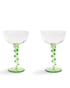 &Klevering Spiral Champagne Coupe 2-Pack Green