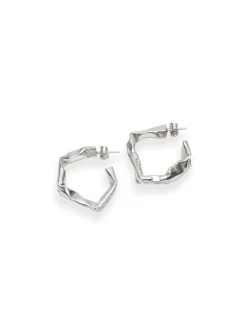 Kultur 5 Buckled Earrings Silver