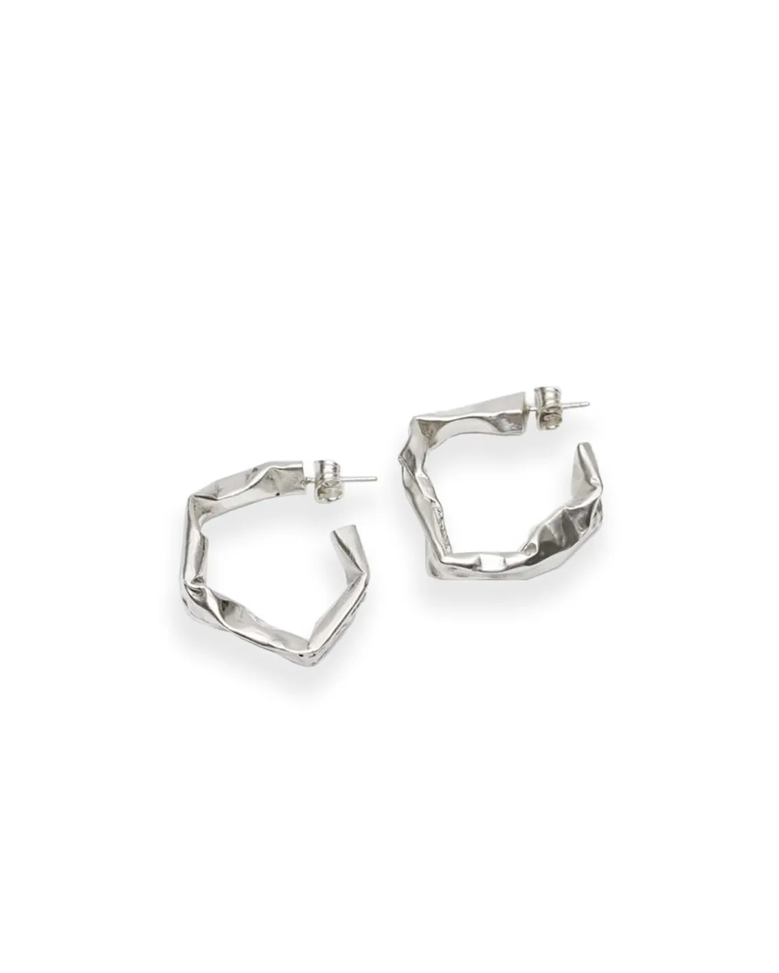 Kultur 5 Buckled Earrings Silver