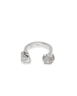 Kultur 5 Two Stones Ring Silver