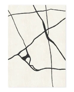 Layered Gotland Gute Wool Rug Black/White