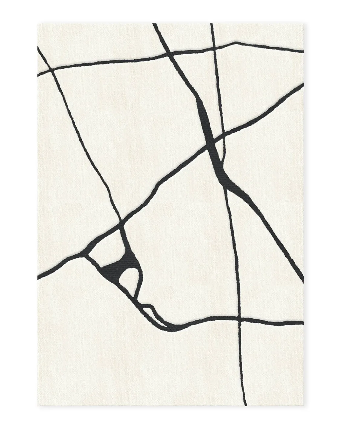 Layered Gotland Gute Wool Rug Black/White