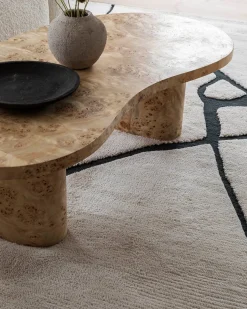Layered Gotland Gute Wool Rug Black/White