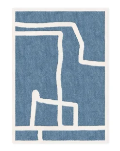 Layered Gotland Klint Wool Rug Cornflower Blue
