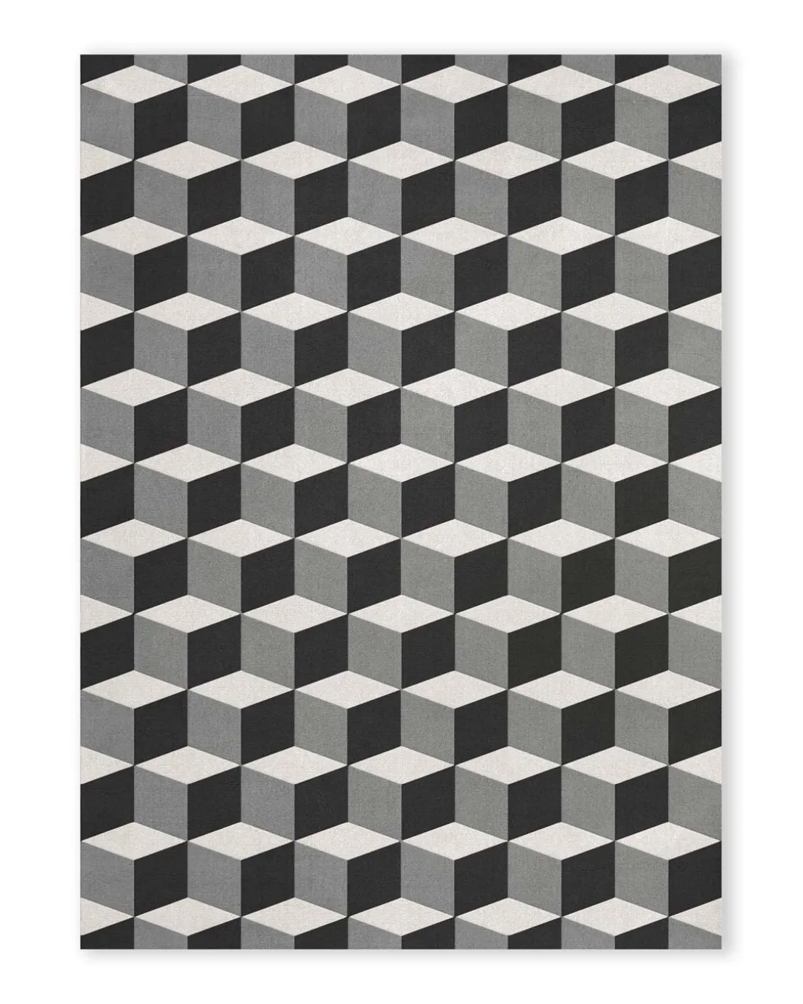 Layered Illusion Rug Monochrome