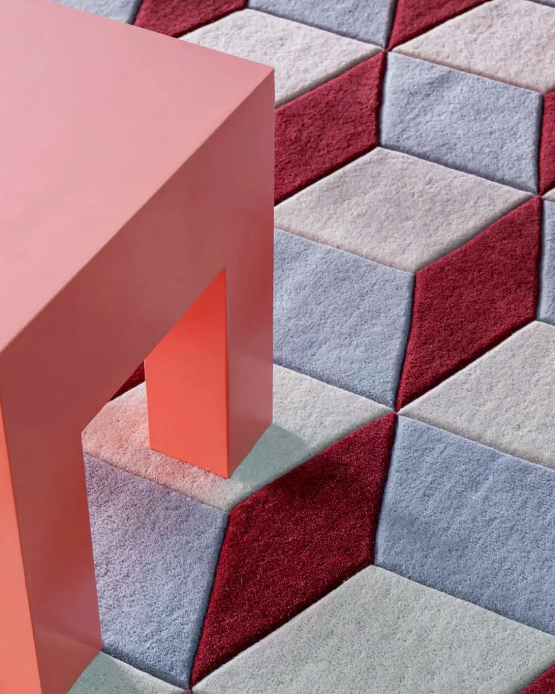 Layered Illusion Rug Mulberry Sky