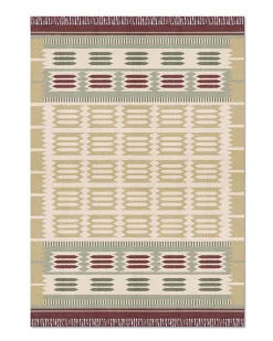 Layered Röllakan Hilma Wool Rug Primrose