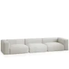 Layered Rosso 3-Seat Sofa Linen Look
