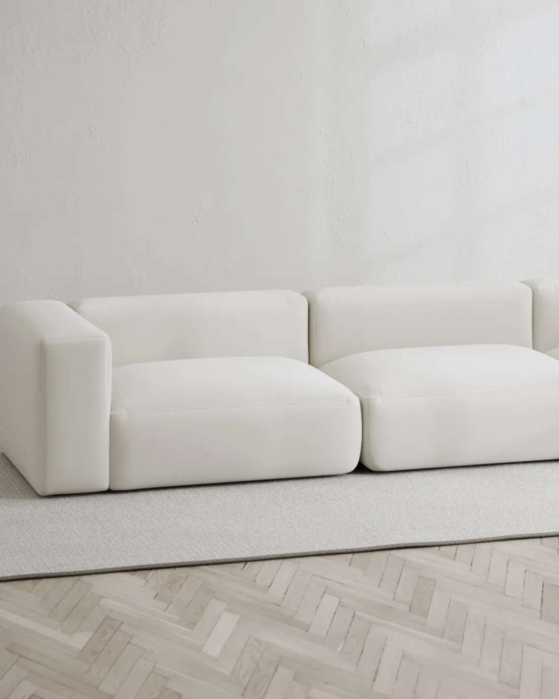 Layered Rosso 3-Seat Sofa Linen Look