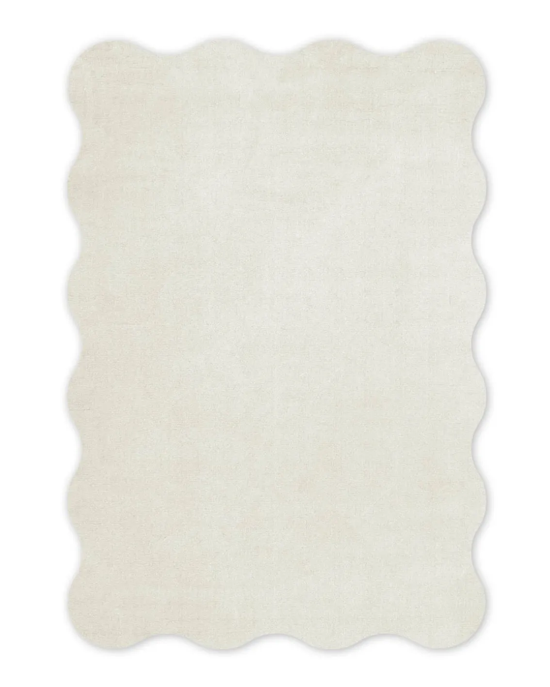 Layered Scallop Wool Rug Bone