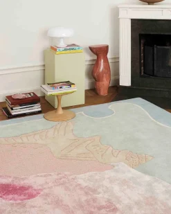 Layered Shell Wool Rug Multi