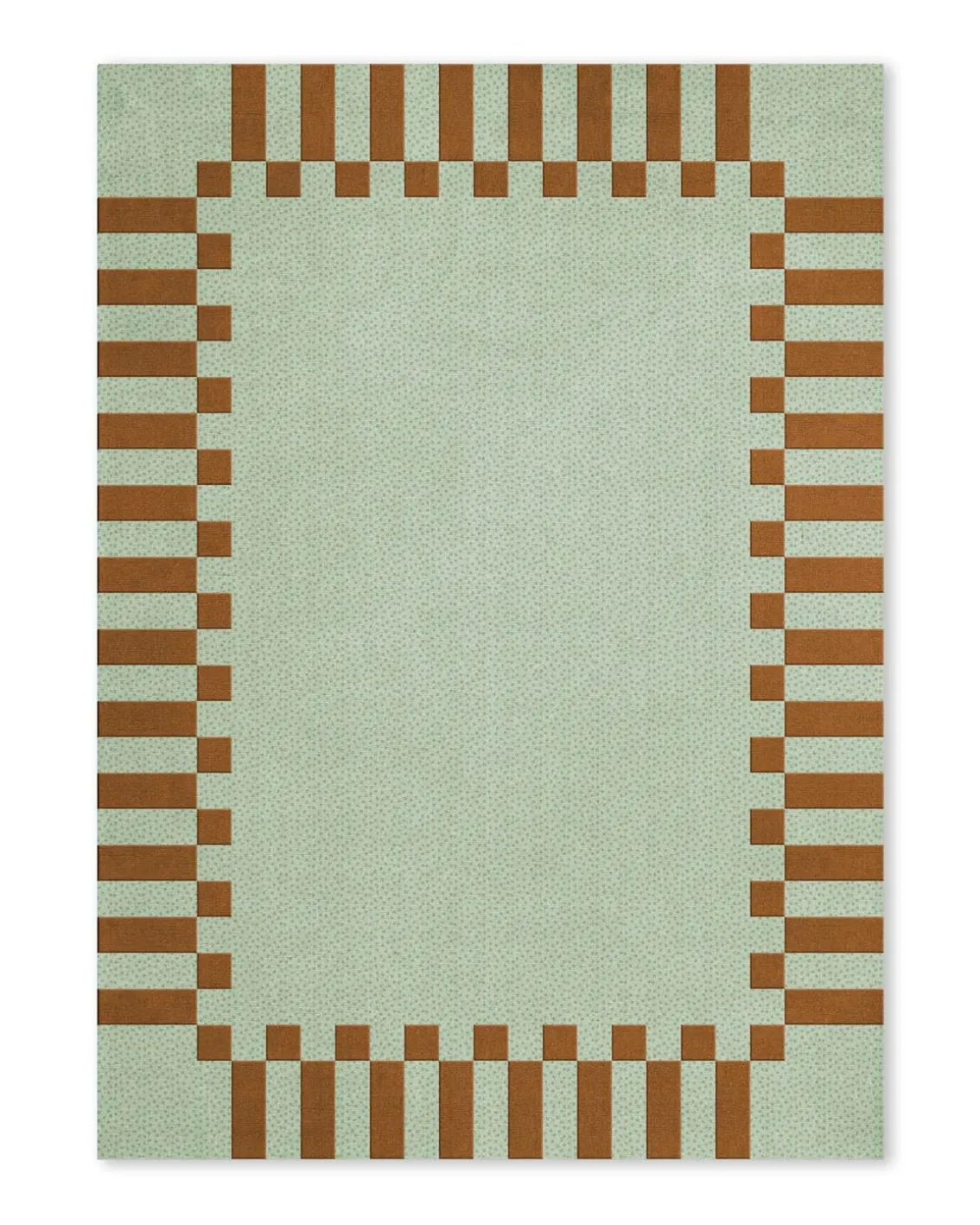 Layered Teklan Frame Wool Rug Pistachio Camel
