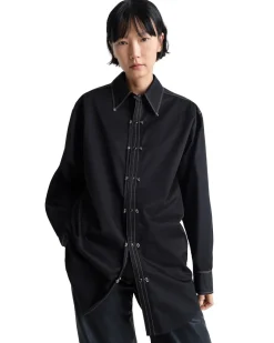 LEMAIRE Embellished Metal Shirt Black