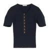 LEMAIRE Fitted Henley Top Jet Black