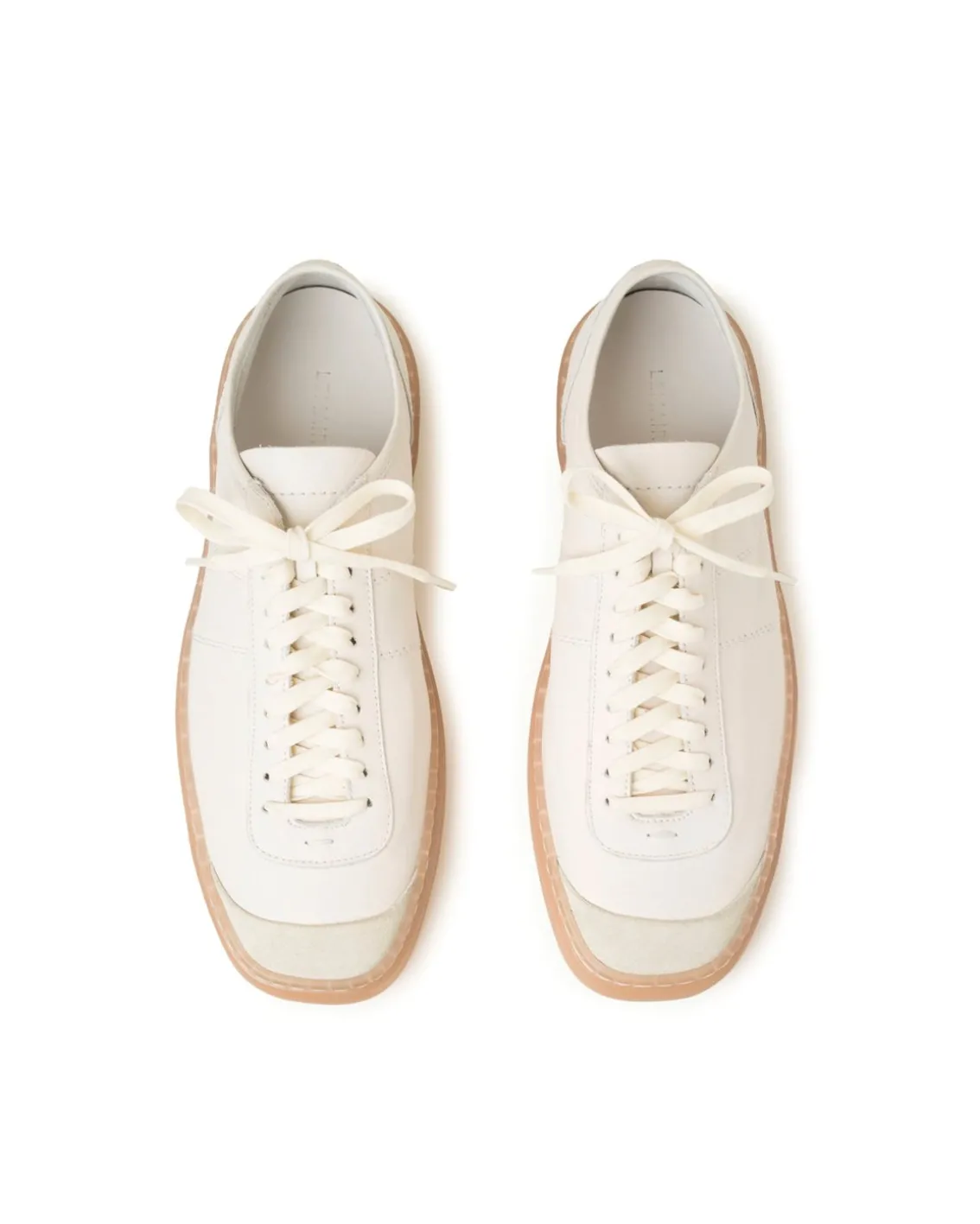 LEMAIRE Linoleum Basic Laced Up Trainers W Clay White