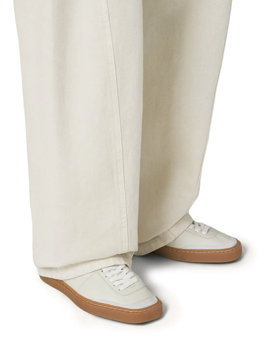 LEMAIRE Linoleum Basic Laced Up Trainers W Clay White