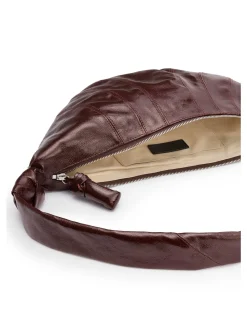 LEMAIRE Medium Croissant Bag Coated Cotton Chocolate Fondant