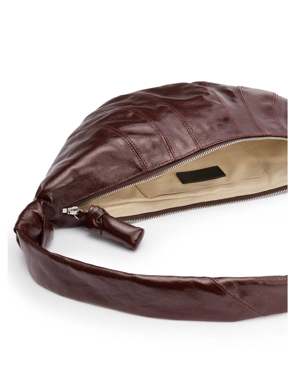 LEMAIRE Medium Croissant Bag Coated Cotton Chocolate Fondant