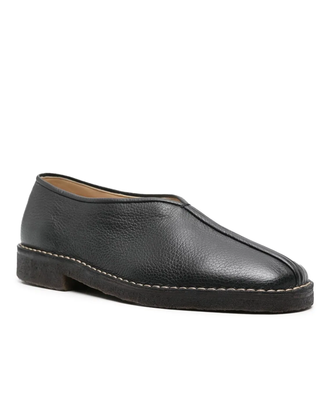 LEMAIRE Piped Crepe Slippers Black