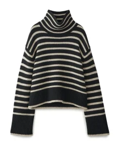 Lisa Yang Fleur Stripes Sweater Black/Sand