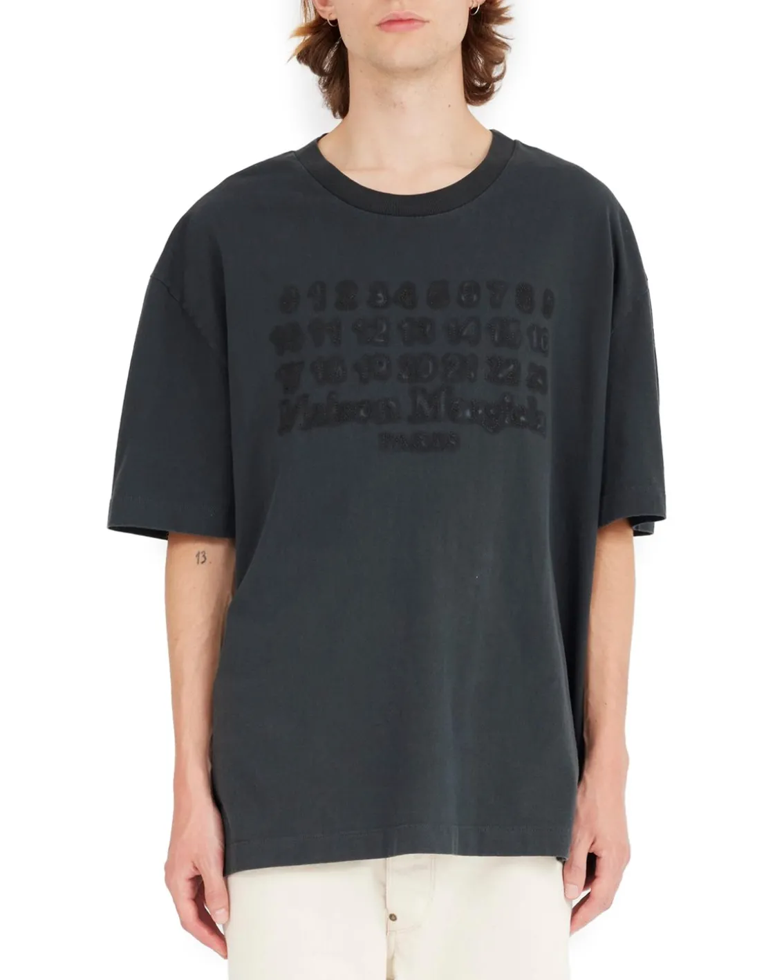 Maison Margiela Embroidered Logo T-Shirt Washed Black