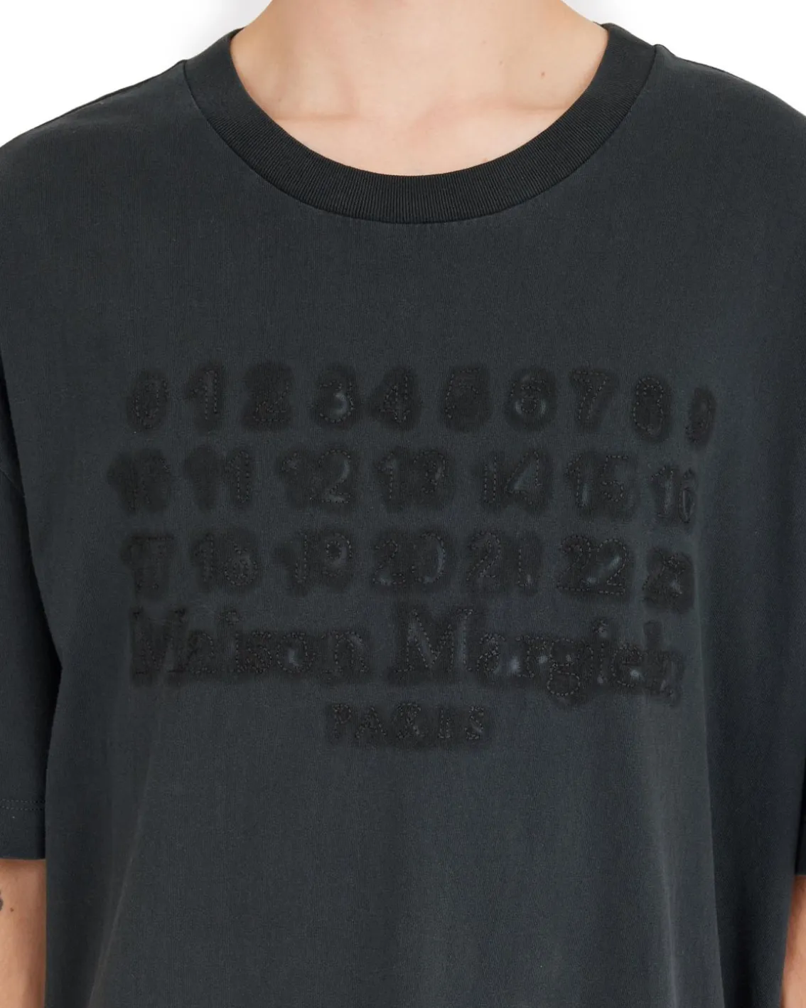 Maison Margiela Embroidered Logo T-Shirt Washed Black