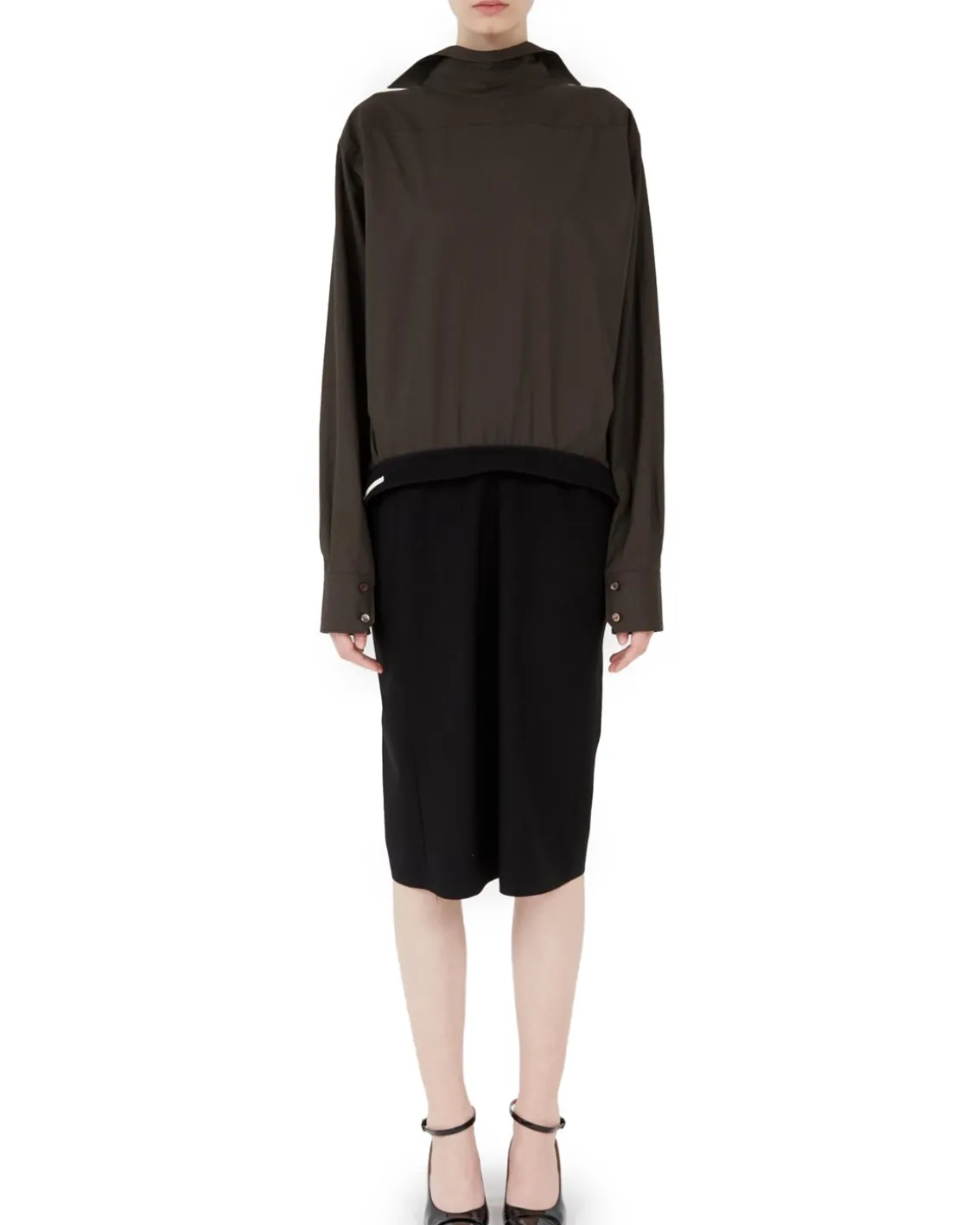 Maison Margiela Reworked Midi Dress Dark Brown/Black