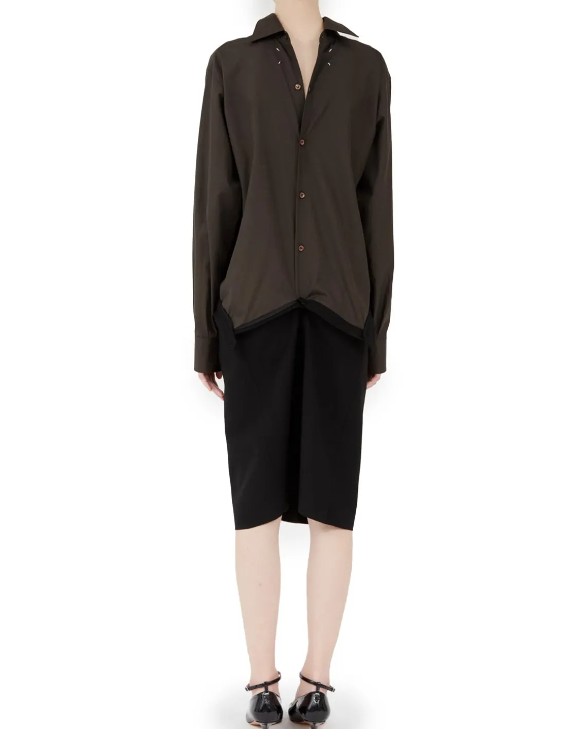 Maison Margiela Reworked Midi Dress Dark Brown/Black