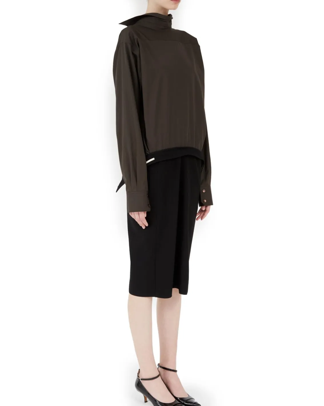 Maison Margiela Reworked Midi Dress Dark Brown/Black