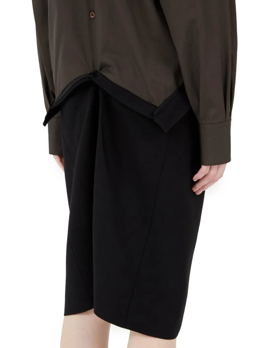 Maison Margiela Reworked Midi Dress Dark Brown/Black