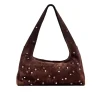 MARGESHERWOOD Halter Hobo Bag Choco Brown Studded